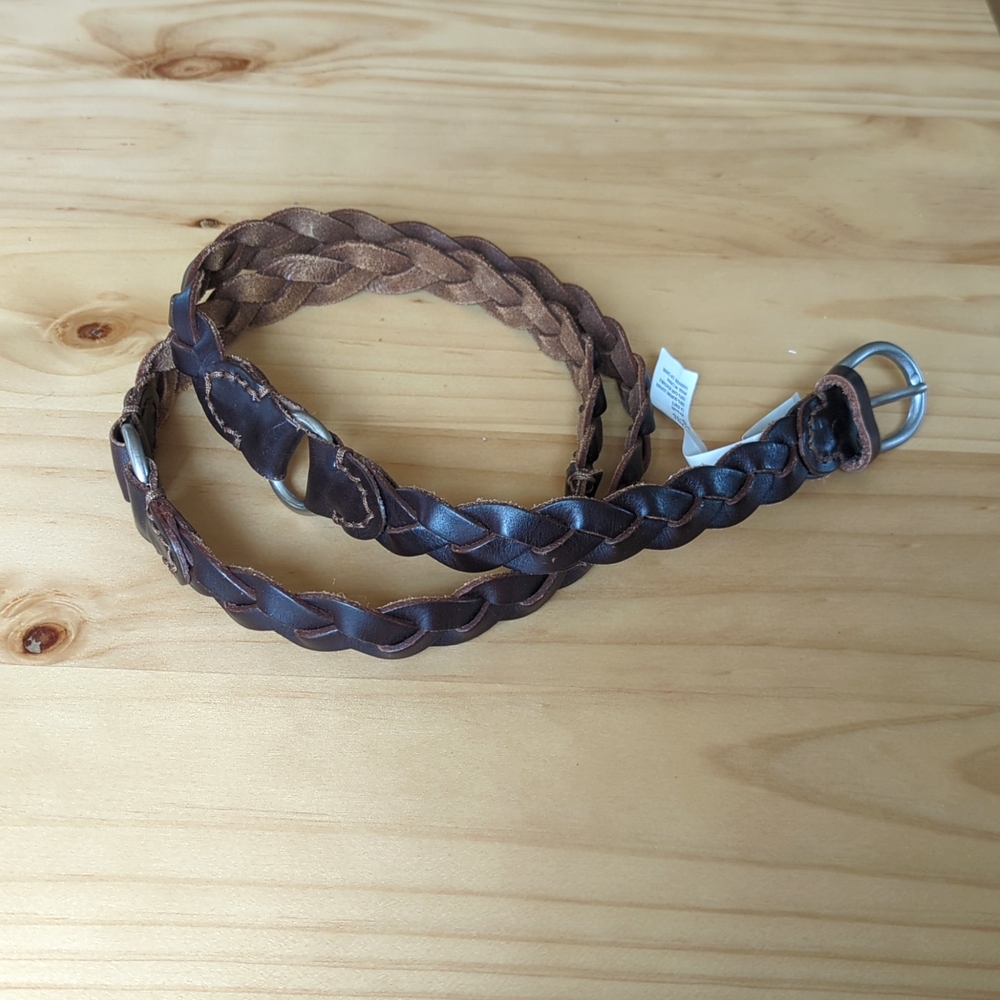 COPY - American Eagle 100% Leather braided belt. Brown size XL